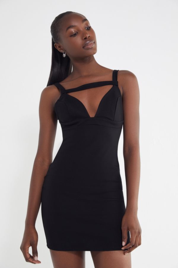 UO Ponte Plunging Mini Dress | Urban Outfitters