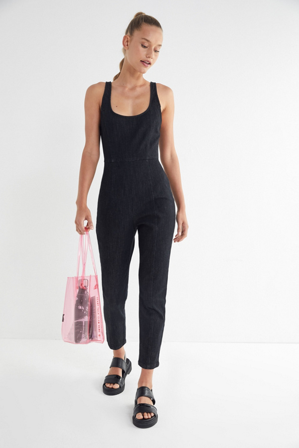 UO Denim Tank Top Jumpsuit Urban Outfitters