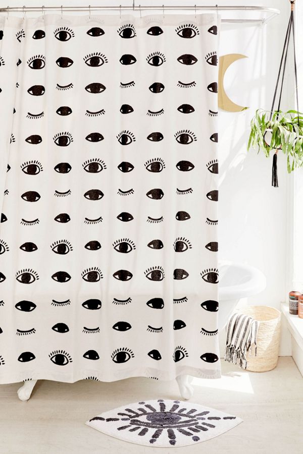 Slide View: 1: Winky Eyes Shower Curtain
