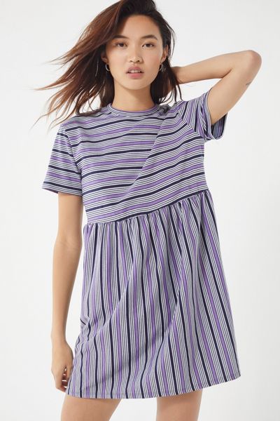 UO Striped Babydoll Frock Dress