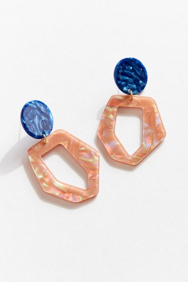 Slide View: 2: Tallie Two-Tone Resin Drop Earring