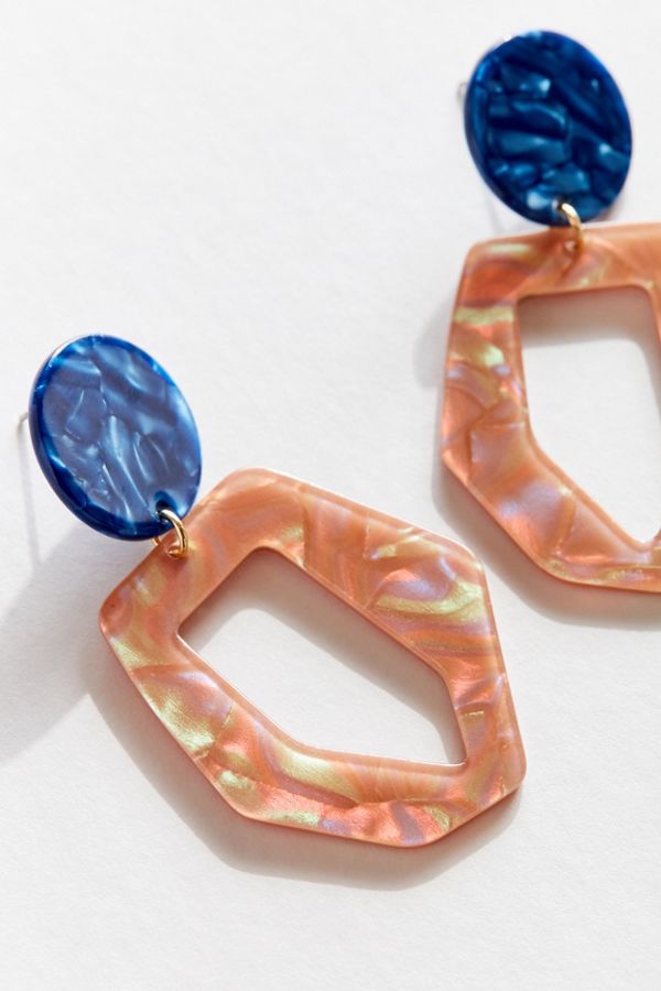Slide View: 3: Tallie Two-Tone Resin Drop Earring