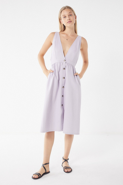 urban outfitters denim button dress