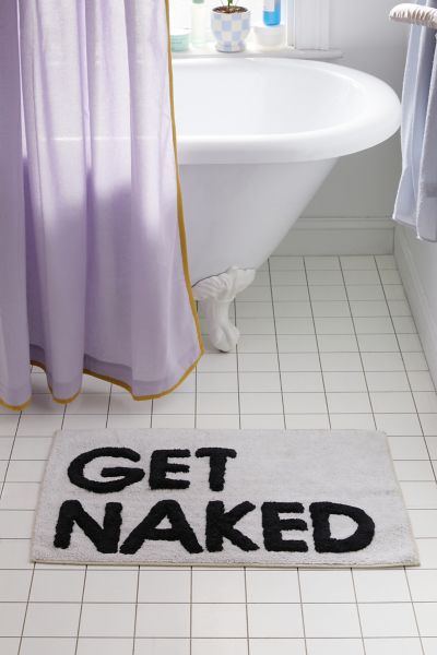 Urban Outfitters Get Naked Bath Mat In Black/white
