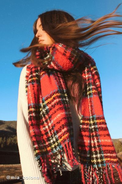 Cozy Plaid Blanket Scarf