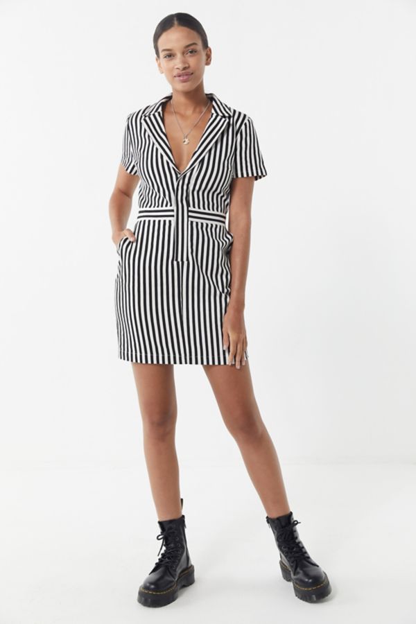 UO Striped Canvas Utility Dress | Urban Outfitters