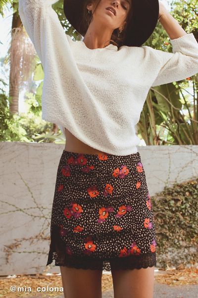 UO Lacy Slip Mini Skirt