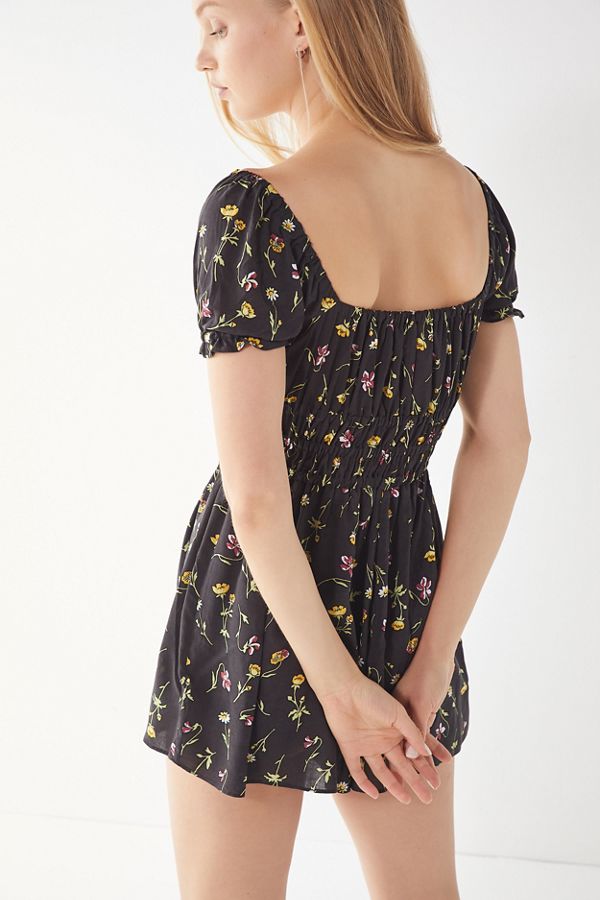 Slide View: 2: UO Sophia Floral Smocked Romper