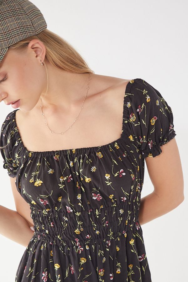 Slide View: 3: UO Sophia Floral Smocked Romper