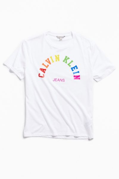 calvin klein rainbow t shirt