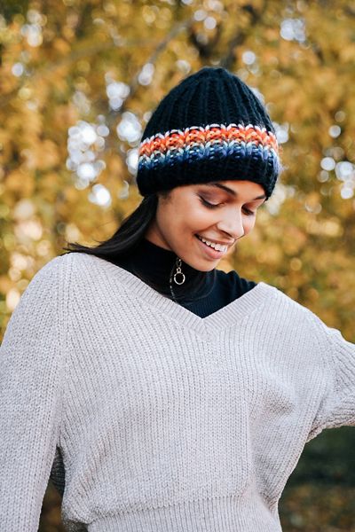Cozy Striped Knit Beanie