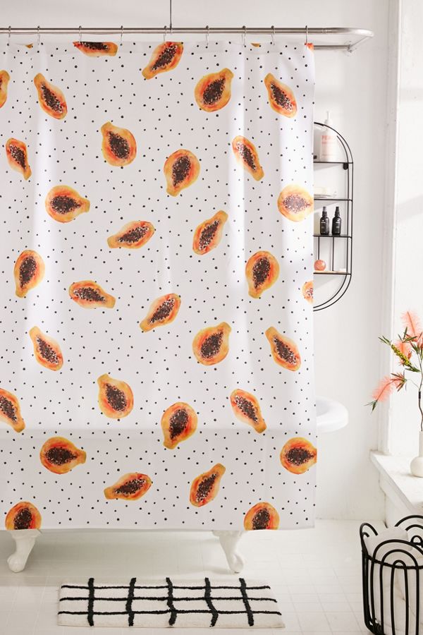 Slide View: 1: Katerina Izotova For Deny Papaya Vibes Shower Curtain