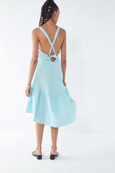 Urban Renewal Remnants Tie-Back Linen Midi Dress 