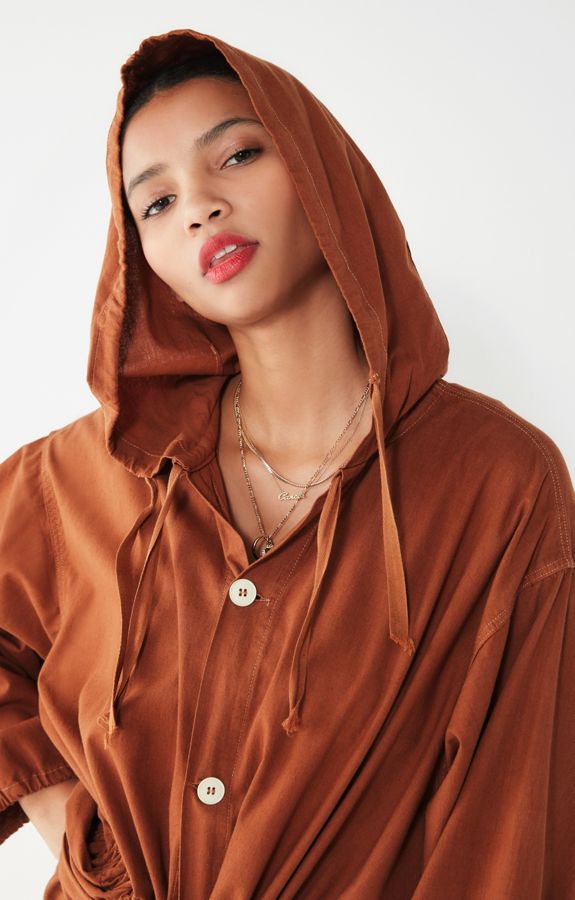 Slide View: 6: Vintage Overdyed Cotton Hoodie Jacket