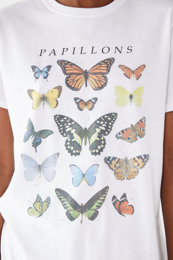 Slide View: 2: Butterfly Crew-Neck Tee