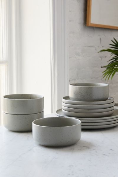 Urban Outfitters Stone Lava Speckled 12-piece Dining Set In Grey