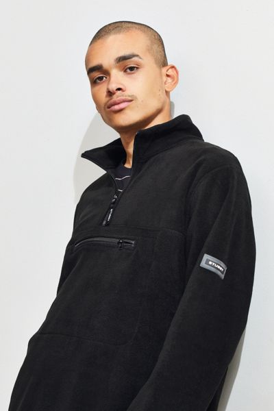 Stussy Polar Fleece Mock-Neck Pullover Sweatshirt