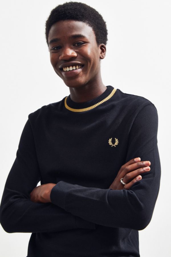 Fred Perry Crew Neck Pique Long Sleeve Shirt | Urban Outfitters