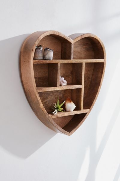 Heart Wooden Wall Shelf