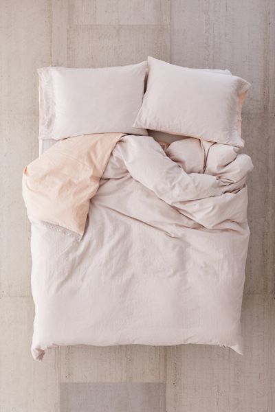 Linen Blend Crocheted Duvet Cover