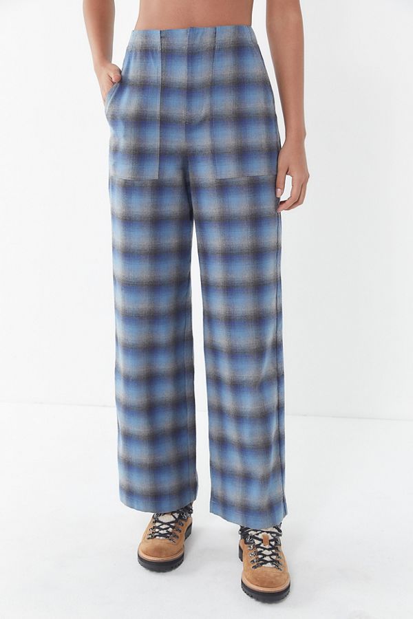 UO Blurry Plaid High-Rise Utility Pant | Urban Outfitters