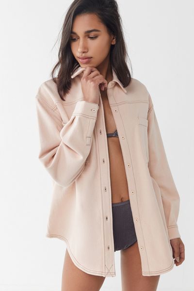 UO Kim Fleece Button-Down Top