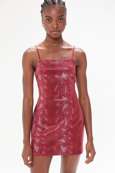 UO Textured Snake Print Mini Dress