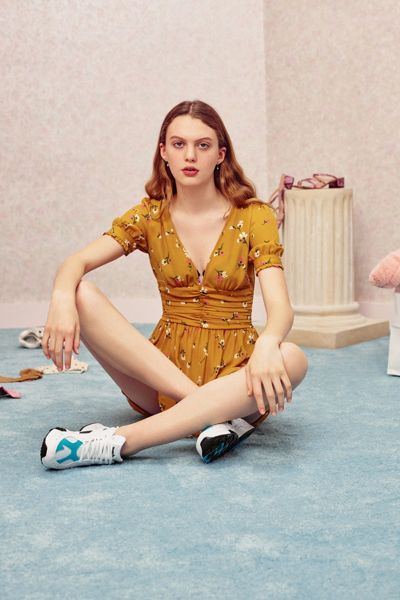 UO Emmy Ruched Short Sleeve Dress