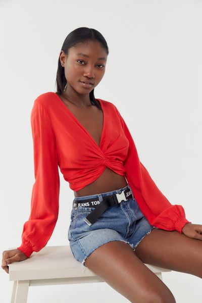 UO Twist-Front Blouse