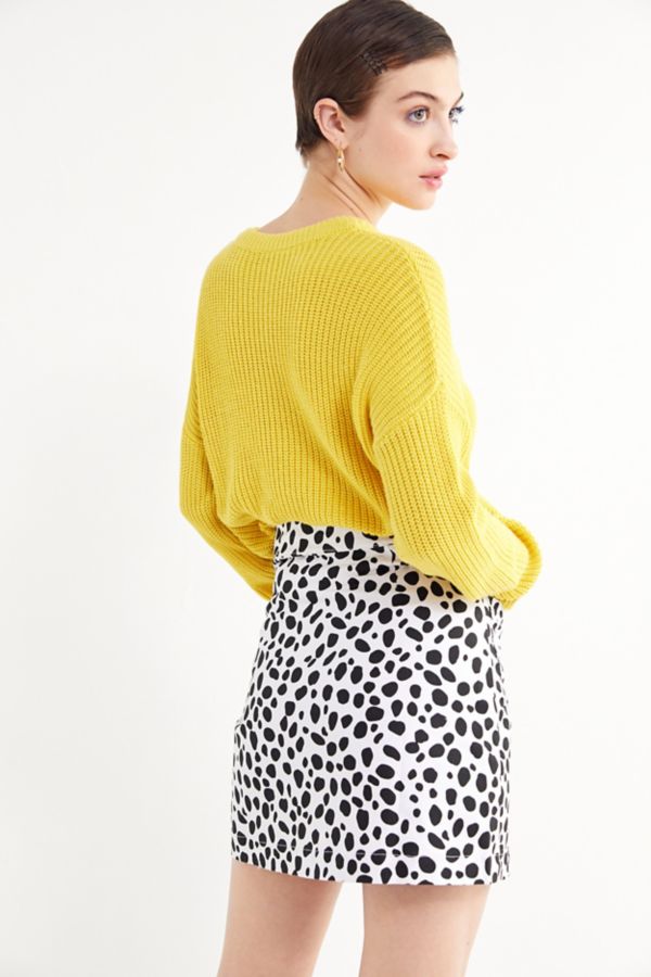 Lazy Oaf Dalmatian Zip-Front Skirt | Urban Outfitters
