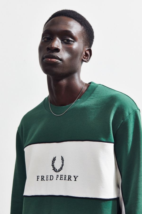 Fred Perry Piped Panel Crew-Neck Sweatshirt | Urban Outfitters Canada