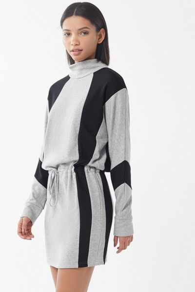 UO Addy Colorblock Turtleneck Mini Dress