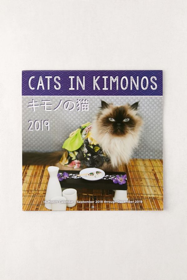 2019 Cats In Kimonos 12Month Wall Calendar Urban Outfitters