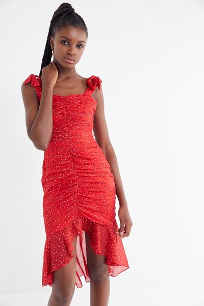 Finders Keepers Locales Ruched Midi Dress