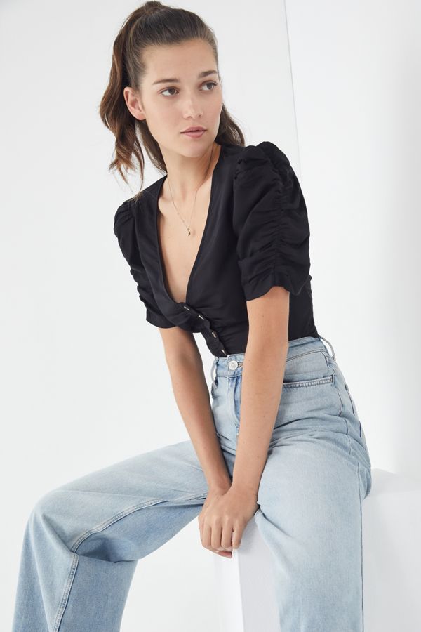 UO Imogen Puff Sleeve Cropped Top | Urban Outfitters