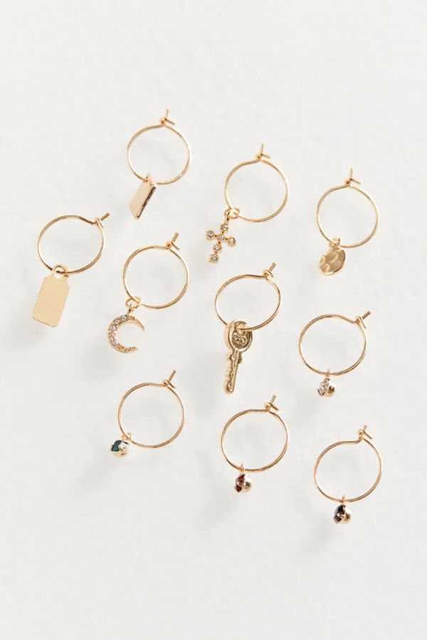 Delicate Charm Hoop Earrings