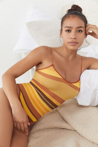 Out From Under Striped Seamless Bungee Bodysuit