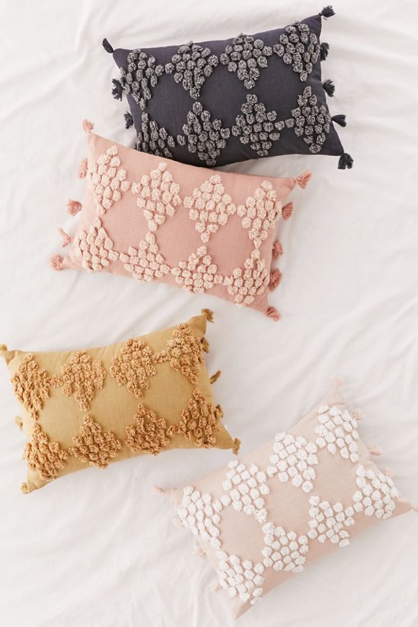 Slide View: 1: Tufted Geo Bolster Pillow