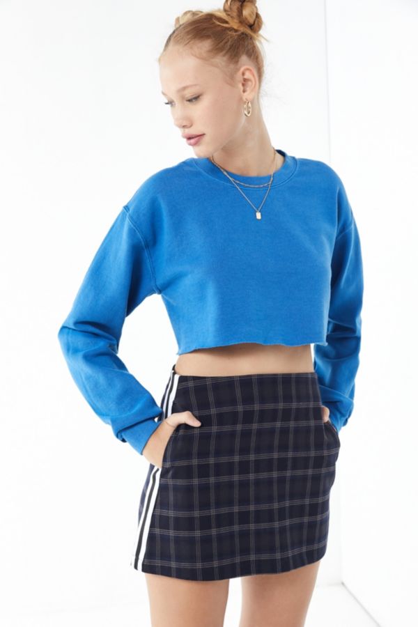 UO Trevor Plaid Side Stripe Mini Skirt | Urban Outfitters
