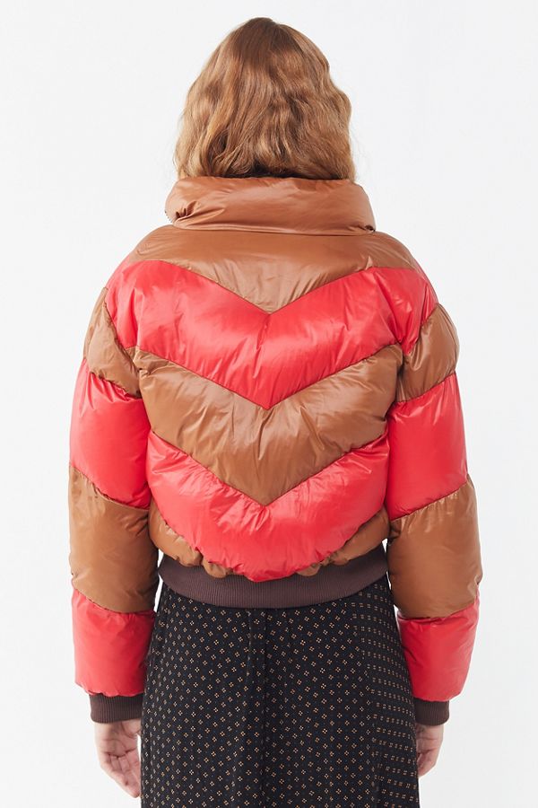 UO Demi Chevron Cropped Puffer Jacket | Urban Outfitters