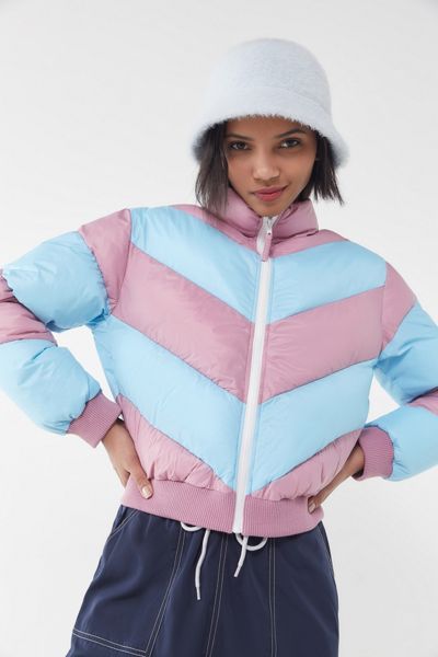 UO Demi Chevron Cropped Puffer Jacket