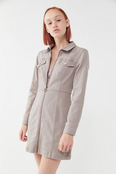 UO June Zip-Front Mini Dress