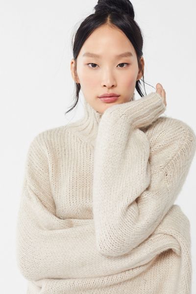 UO Gemma Cozy Turtleneck Cocoon Sweater