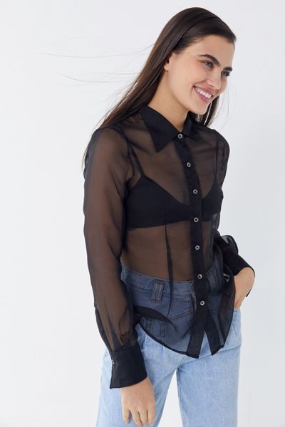 Capulet Noa Sheer Mesh Button-Down Top