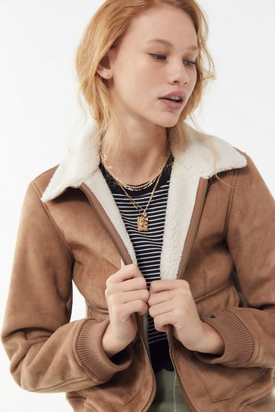 Levi’s Faux Suede Zip-Front Bomber Jacket 