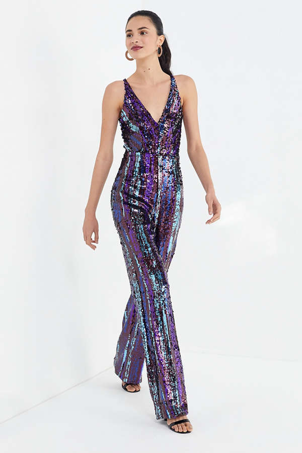 Dress The Population Charlie Sequin Jumpsuit | Urban Outfitters