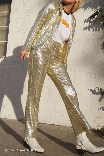 UO Jameson Sequin Kick Flare Pant