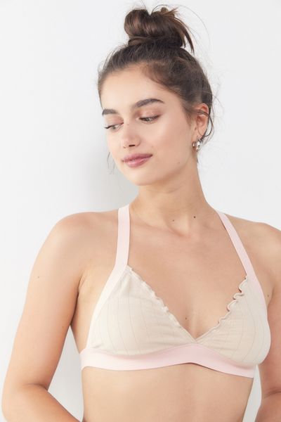 Out From Under Heather Ribbed Triangle Bra