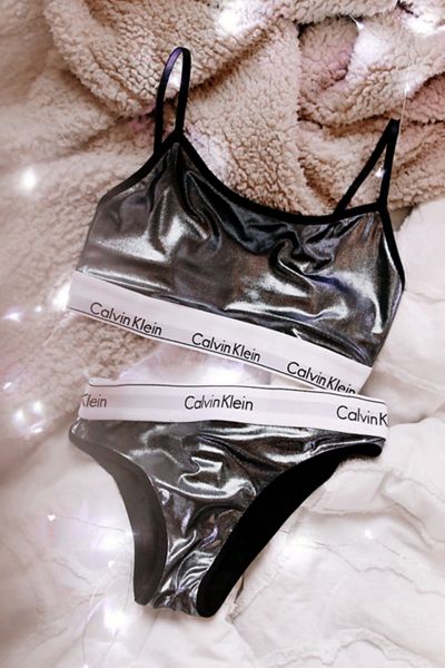 Calvin Klein Metallic Modern Cotton Bralette