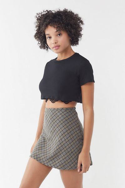 Vintage Plaid A-Line Mini Skirt